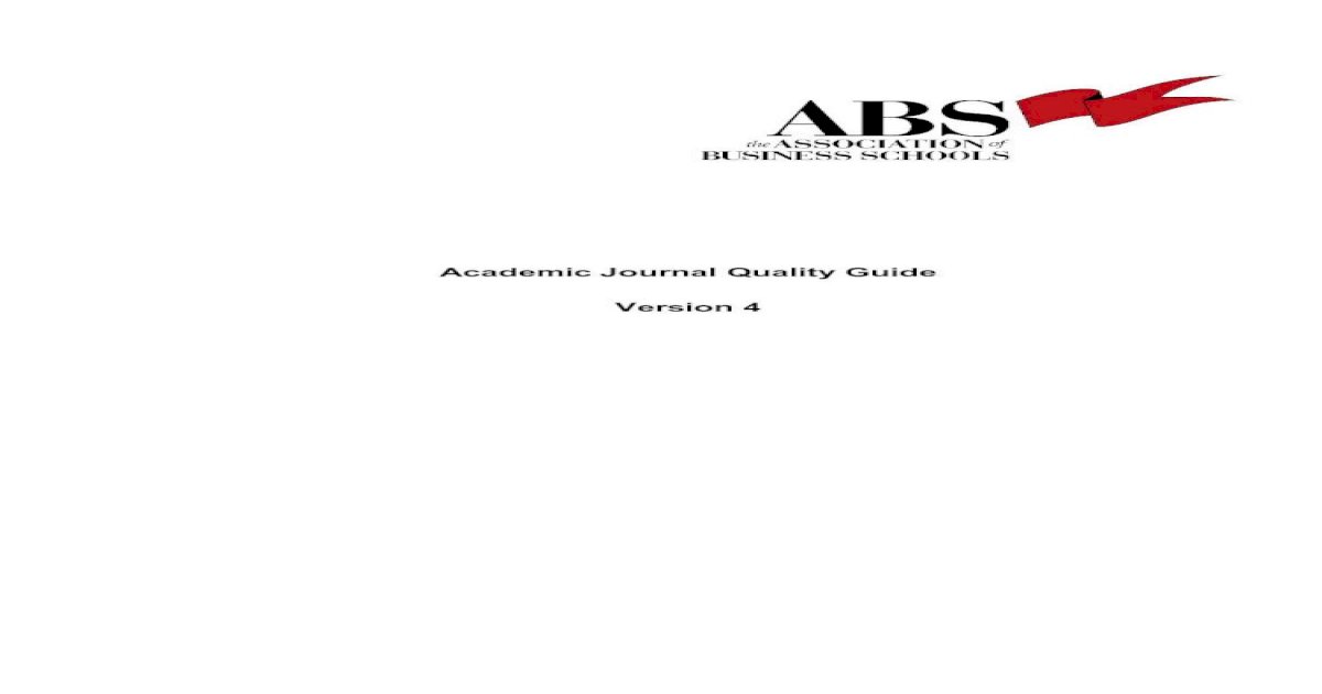 ABS Journal Ranking [PDF Document]