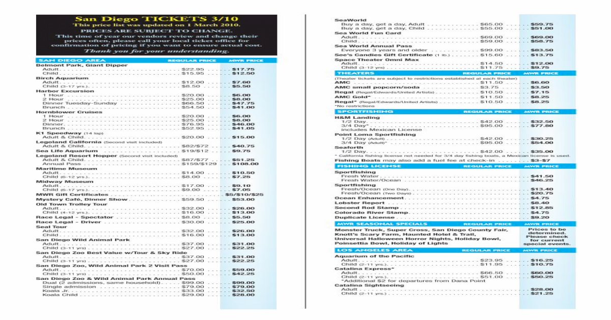 MWR Ticket Prices [PDF Document]