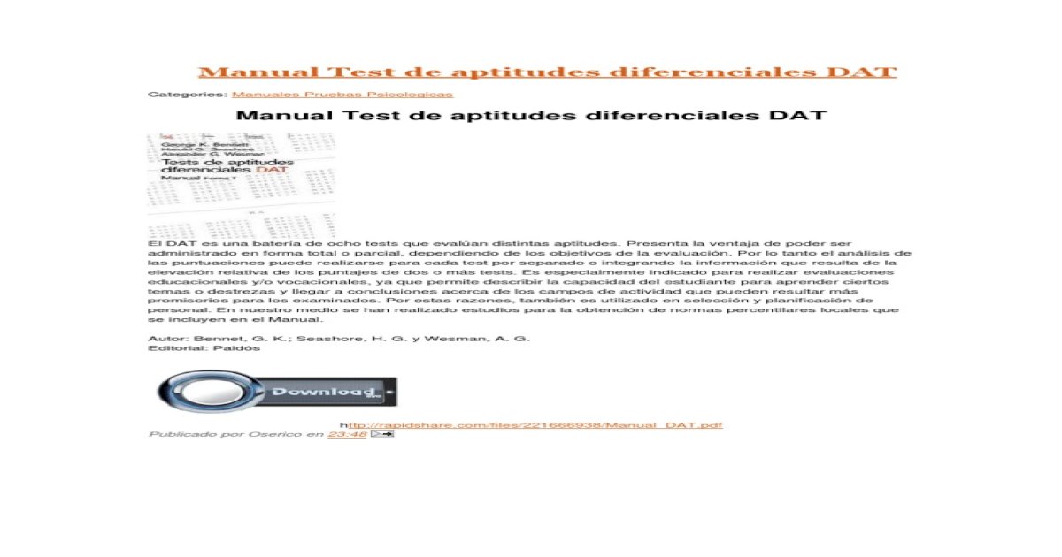 manual-test-de-aptitudes-diferenciales-dat-pdf-document