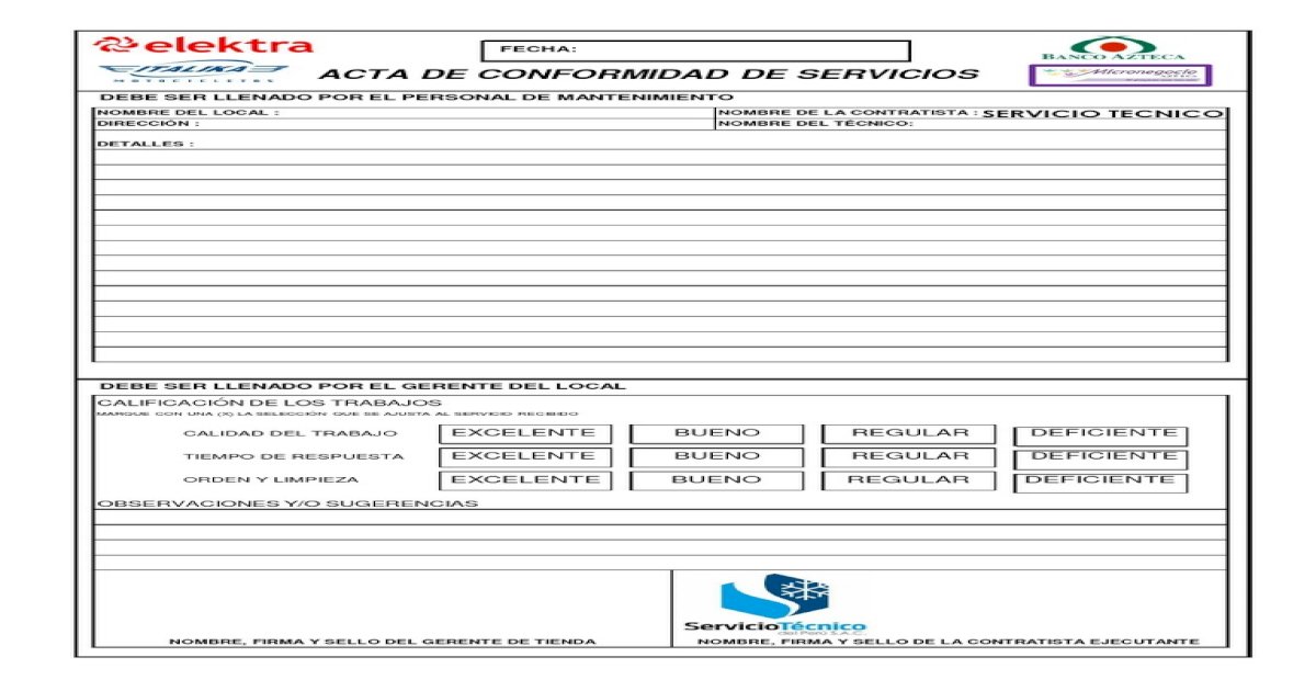 Formato Acta De Conformidad V2 2 Pdf Document