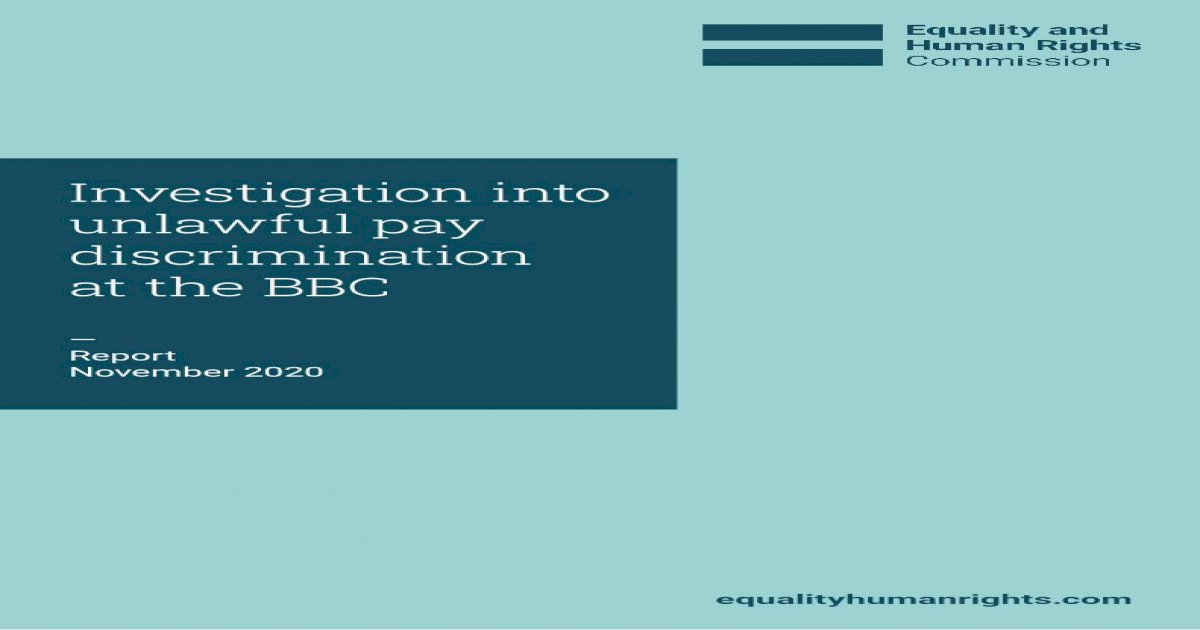 Investigation Into Unlawful Pay Discrimination At The Bbc Pdf Document 