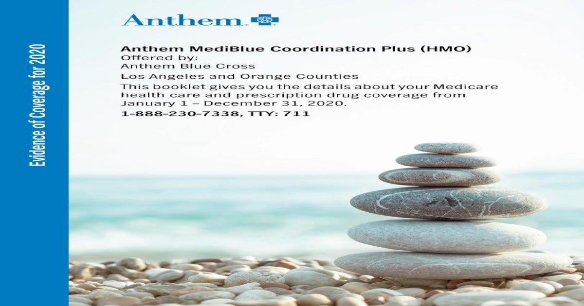 Anthem MediBlue Coordination Plus (HMO) [PDF Document]