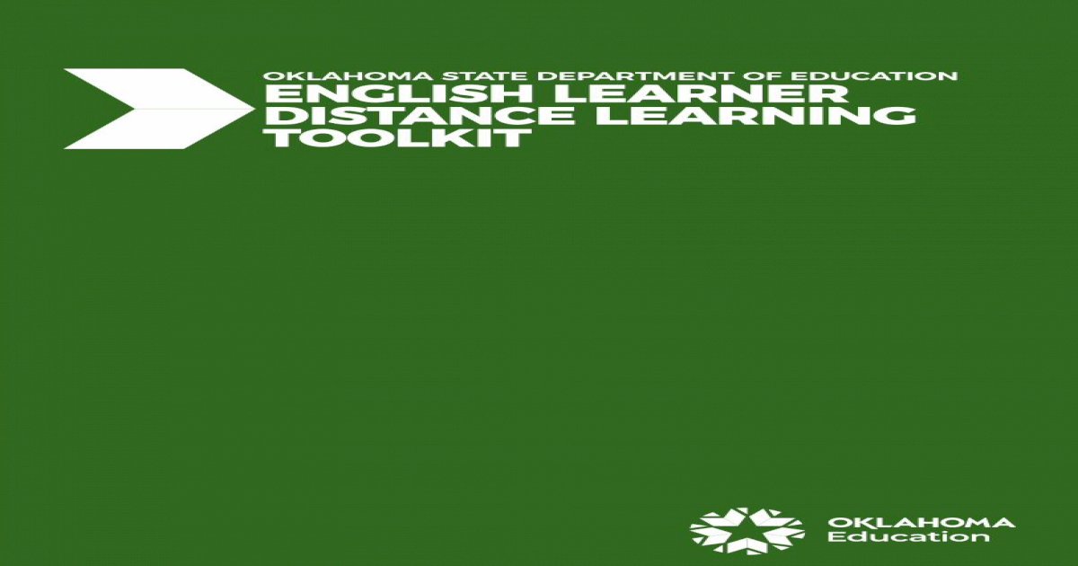 English Learner Distance Learning Toolkit - [PDF Document]
