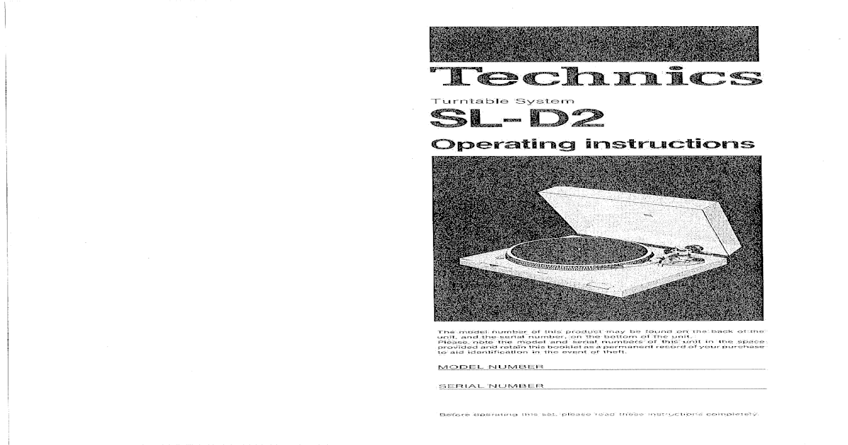 Technics SL-D2 Manual - [PDF Document]