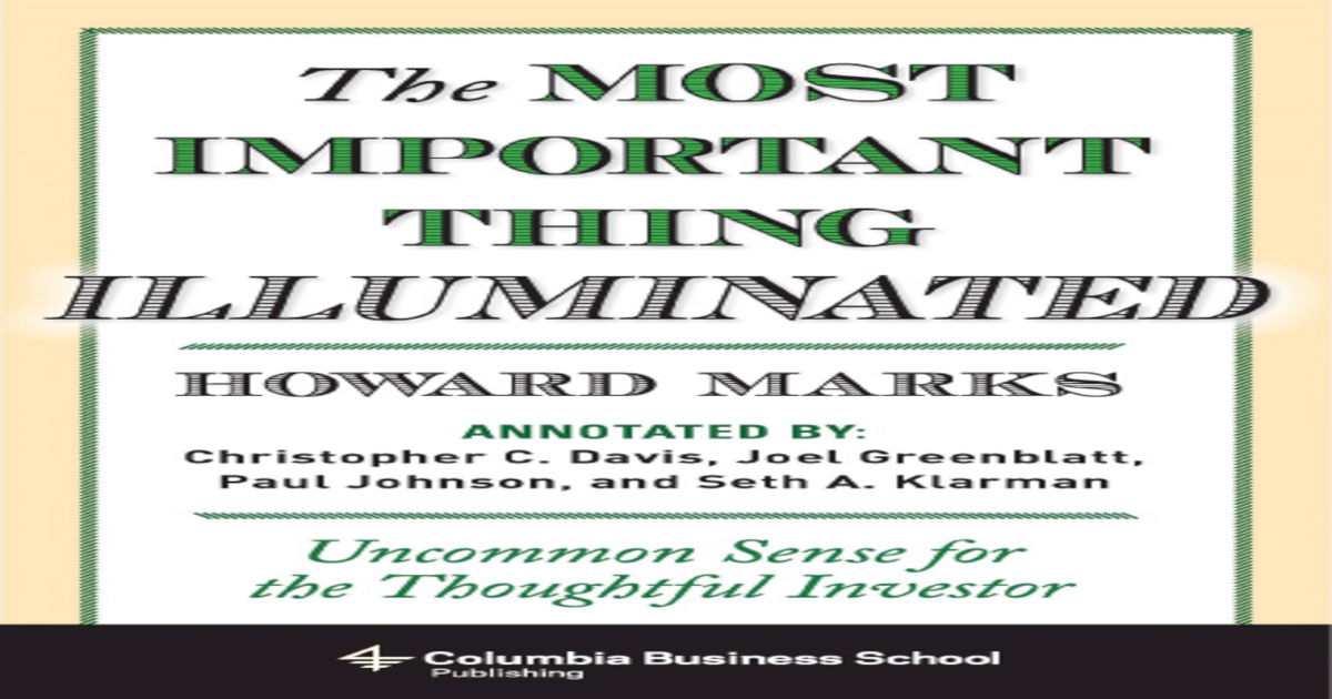 howard marks the most important thing pdf download
