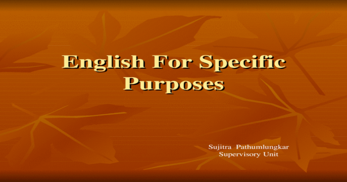 english for specific purposes powerpoint presentation