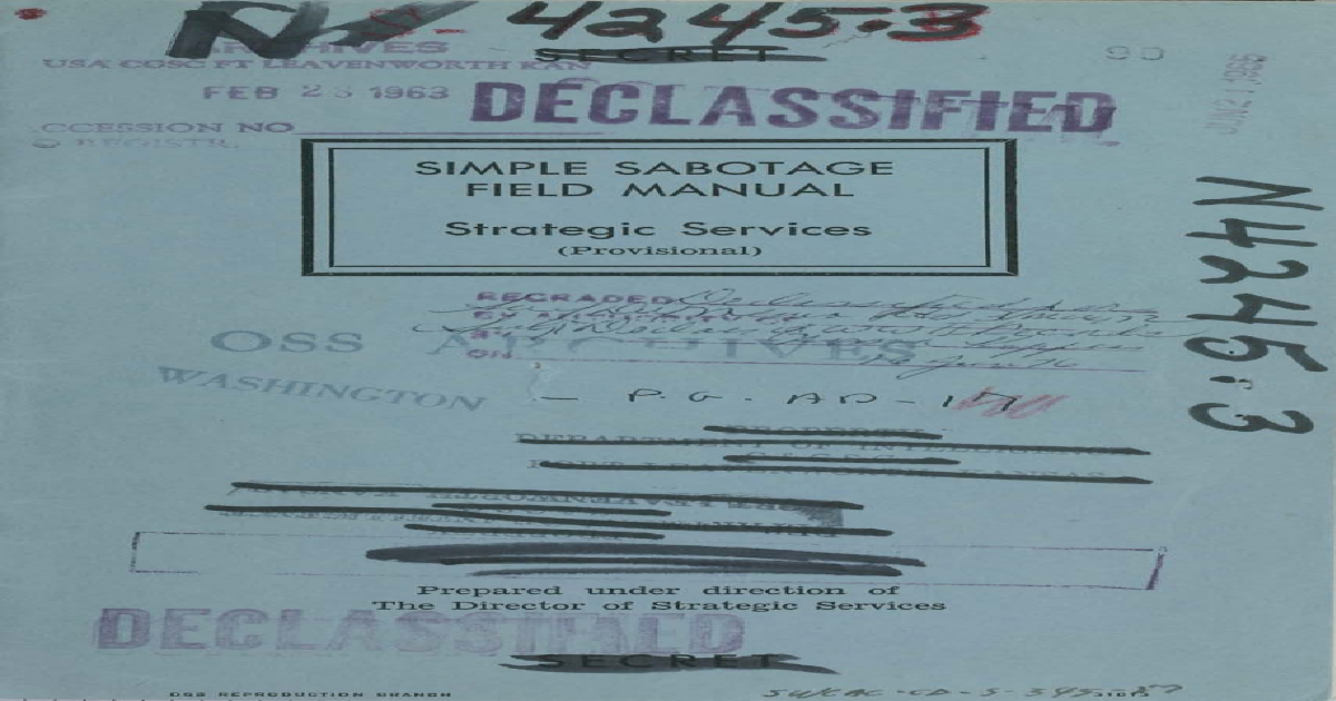 CIA Simple Sabotage Manual - [PDF Document]