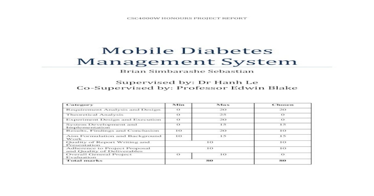 Mobile Diabetes Management System bsebastian/project