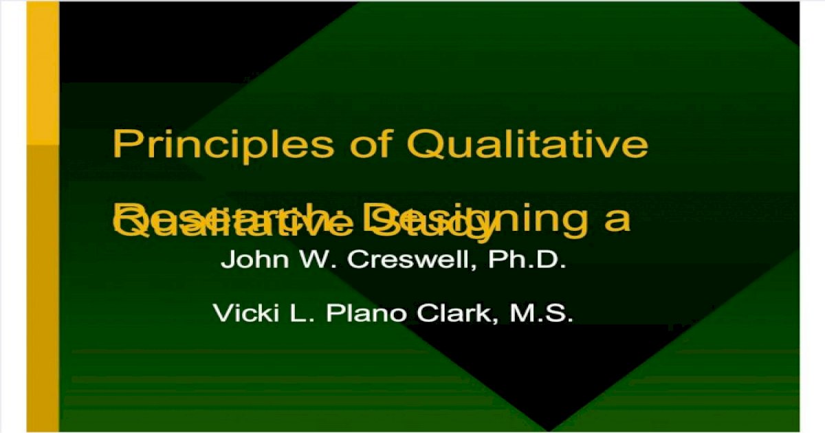 assumptions in qualitative research by creswell pdf